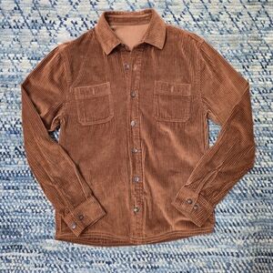 Brown Corduroy Button-Up Shirt